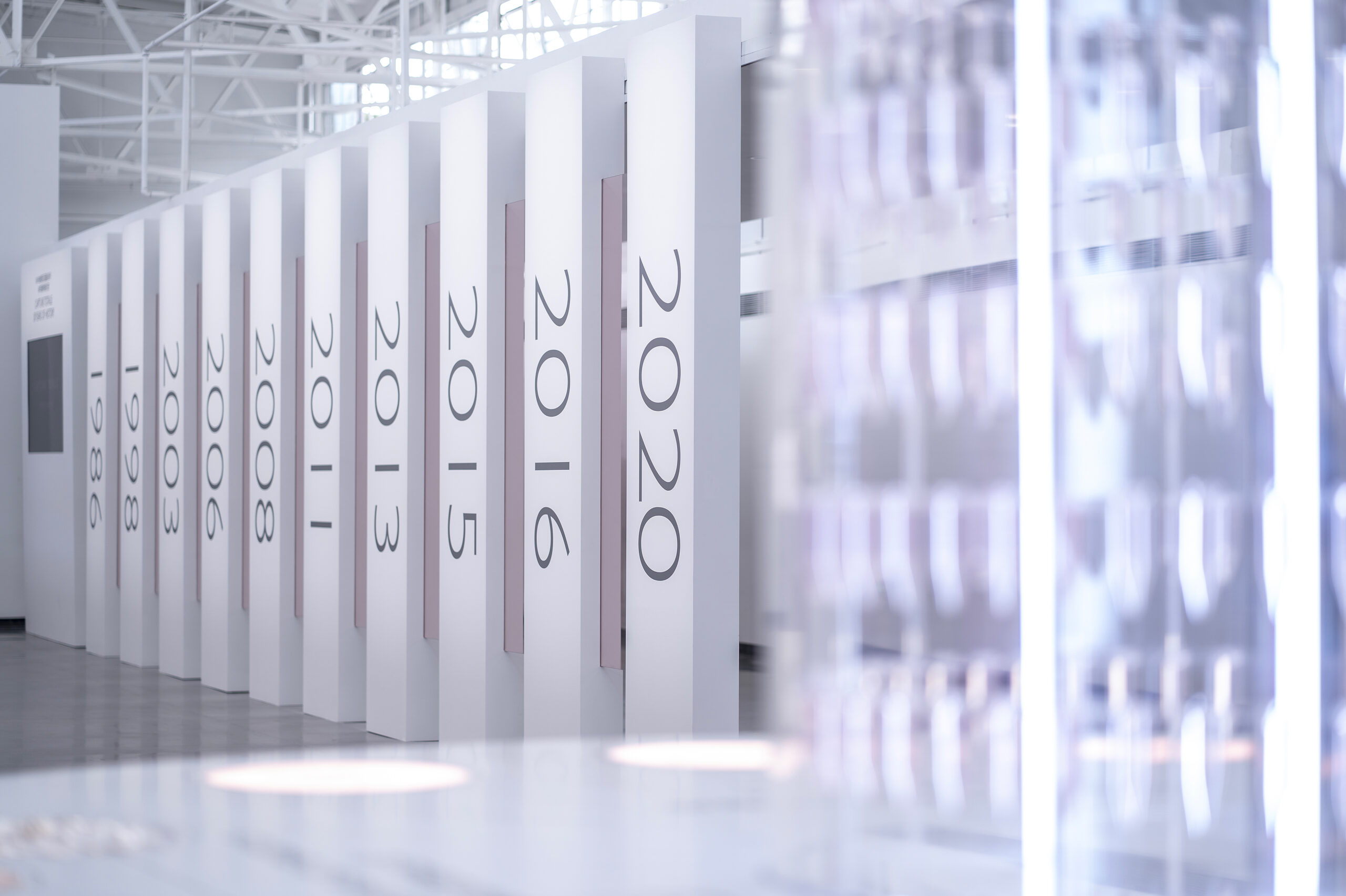 Scenography details of Dior Capture Totale exhibition in Shanghai, event designed by Golden Mama.