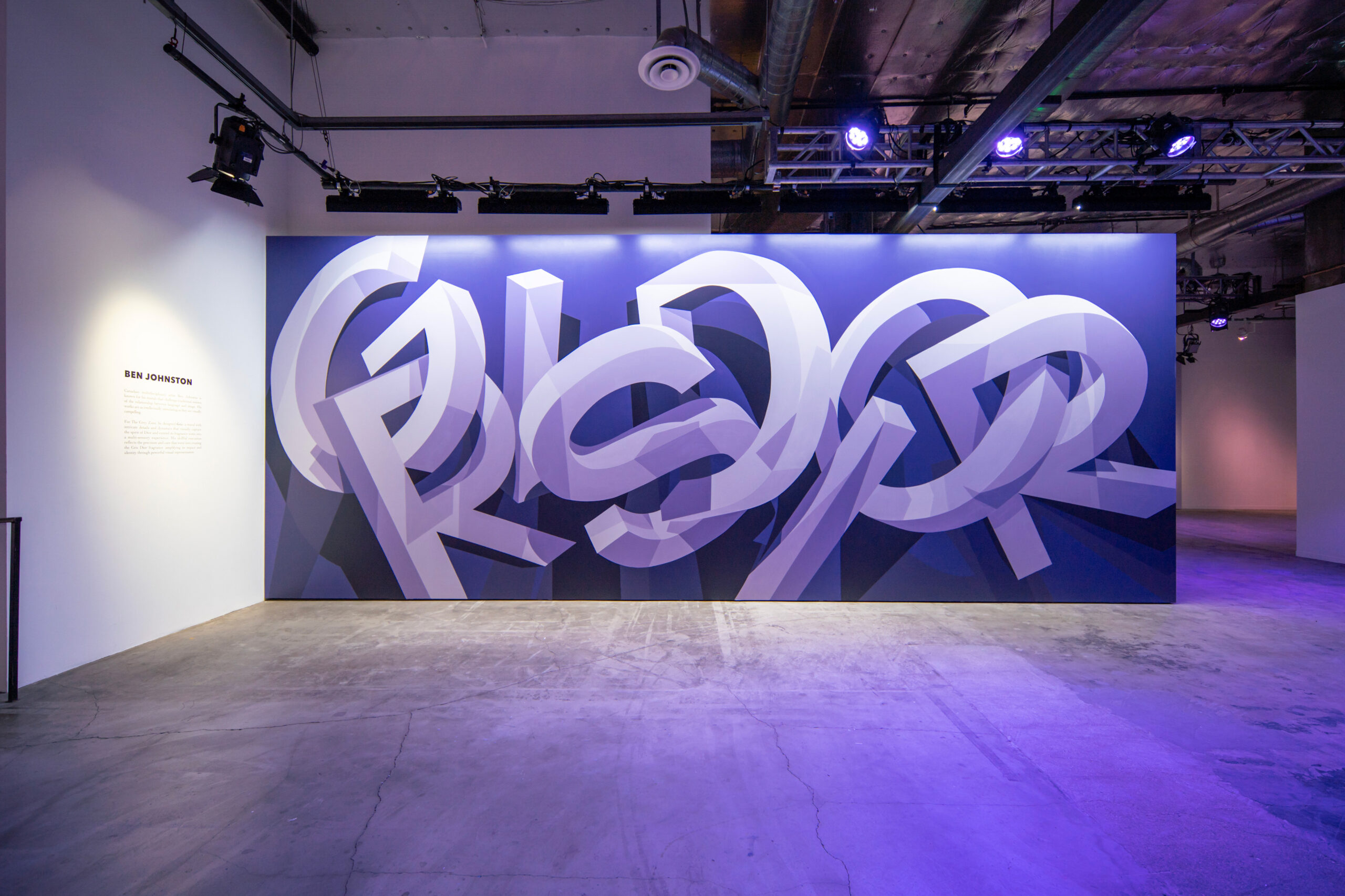 Ben Jonhston art work highlighting the Gris Dior Fragrance at The Grey Zone, the luxury event designed by Golden Mama.