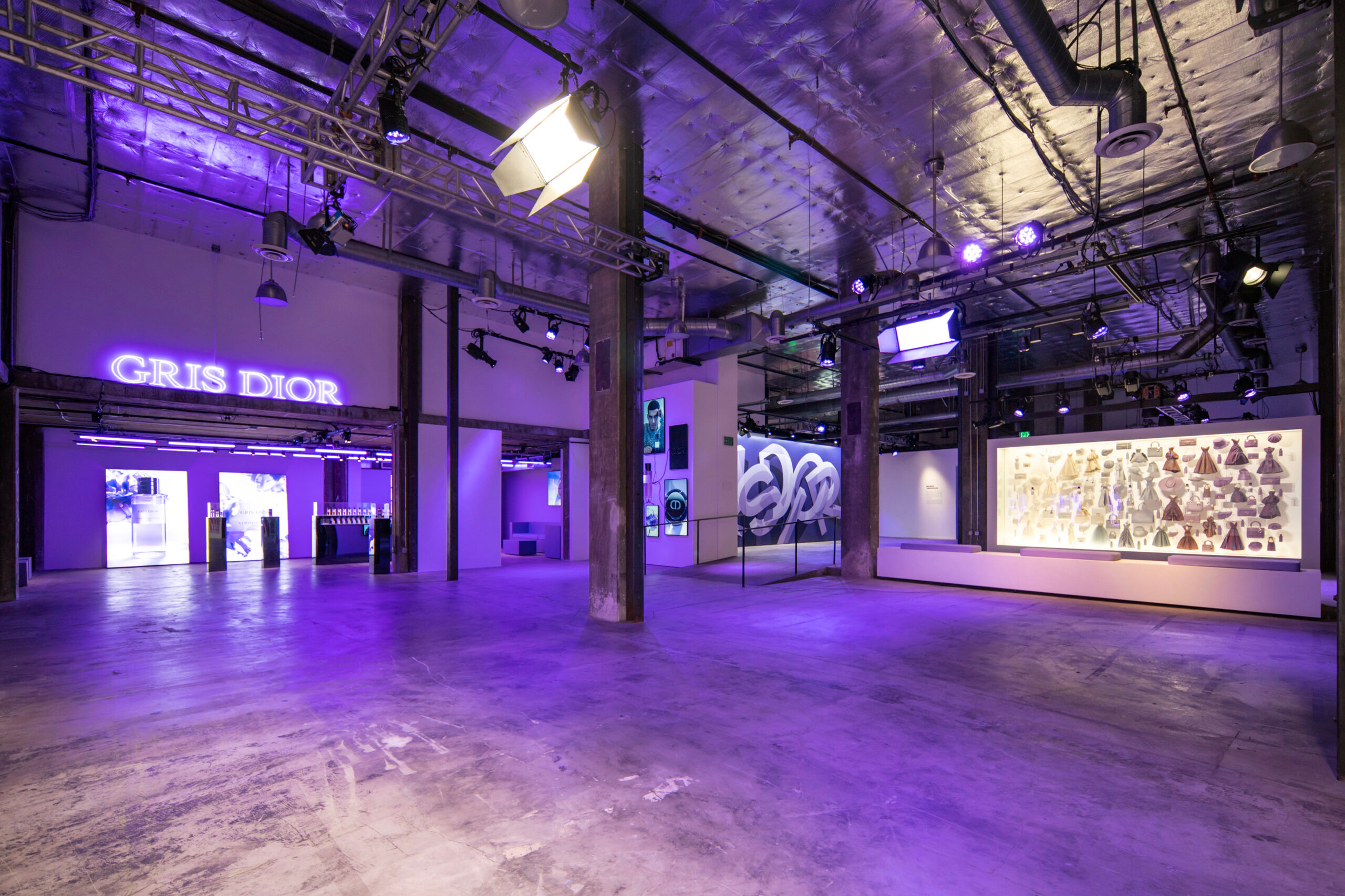 Golden Mama imagined a Dior exhibition for the launch of Gris Dior by La Collection Privée in Los Angeles.	